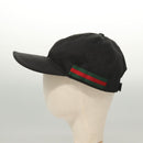 GUCCI Web Sherry Line Hat XL Black Green Red 200035 Auth ar13585-4
