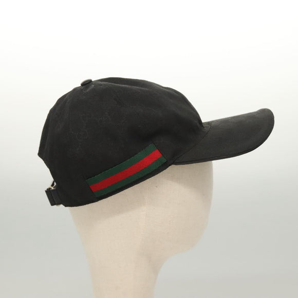 GUCCI Web Sherry Line Hat XL Black Green Red 200035 Auth ar13585