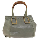Chloe Etel Hand Bag Leather Gray Gold Auth ar13587-1