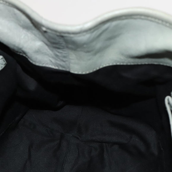 Chloe Etel Hand Bag Leather Gray Gold Auth ar13587