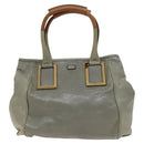 Chloe Etel Hand Bag Leather Gray Gold Auth ar13587-13