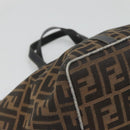 FENDI Zucca Canvas Hand Bag Brown Black gold Auth ar13588-14