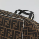 FENDI Zucca Canvas Hand Bag Brown Black gold Auth ar13588-15