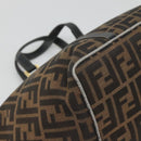 FENDI Zucca Canvas Hand Bag Brown Black gold Auth ar13588-16