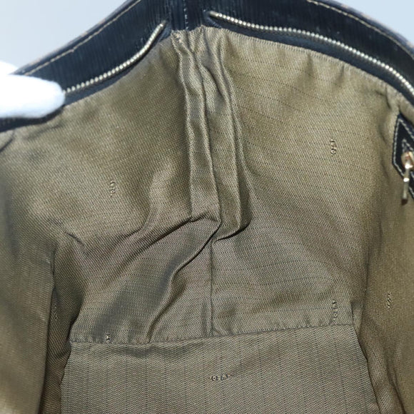 FENDI Zucca Canvas Hand Bag Brown Black gold Auth ar13588