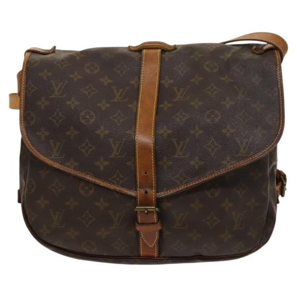 LOUIS VUITTON Monogram Saumur 35 Shoulder Bag M42254 LV Auth ar13595