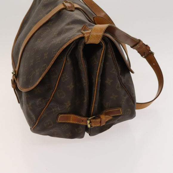 LOUIS VUITTON Monogram Saumur 35 Shoulder Bag M42254 LV Auth ar13595
