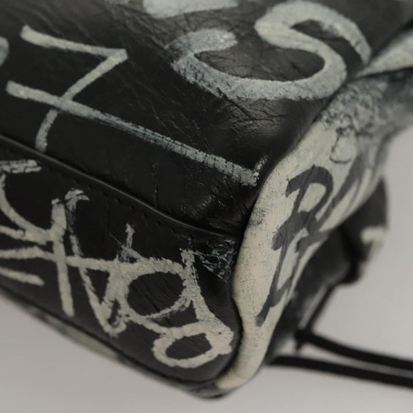 BALENCIAGA Graffiti Explorer Mini Shoulder Bag Bag Black 656060 Auth ar13602V