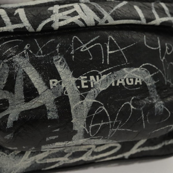 BALENCIAGA Graffiti Explorer Mini Shoulder Bag Bag Black 656060 Auth ar13602V