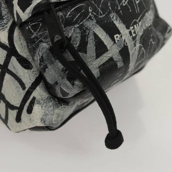 BALENCIAGA Graffiti Explorer Mini Shoulder Bag Bag Black 656060 Auth ar13602V