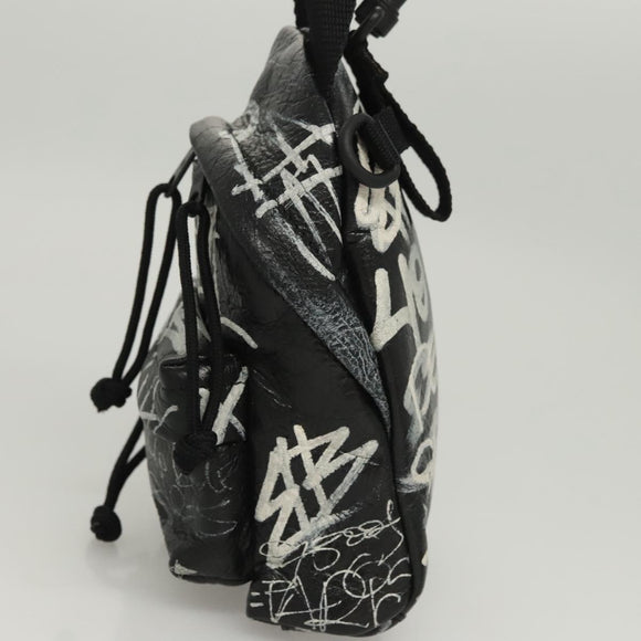 BALENCIAGA Graffiti Explorer Mini Shoulder Bag Bag Black 656060 Auth ar13602V