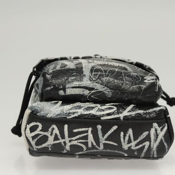 BALENCIAGA Graffiti Explorer Mini Shoulder Bag Bag Black 656060 Auth ar13602V