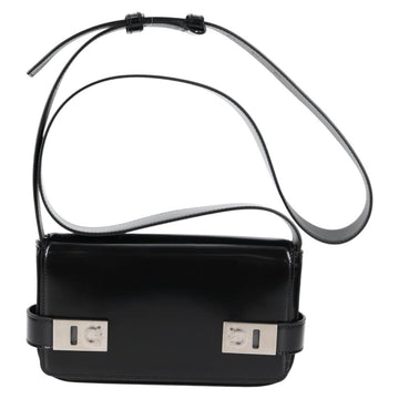 Salvatore Ferragamo Gancini Shoulder Bag Patent leather Black Auth ar13607A