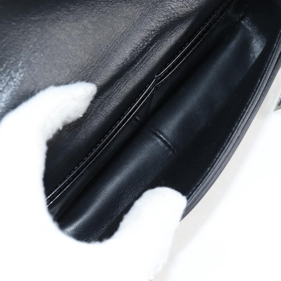 Salvatore Ferragamo Gancini Shoulder Bag Patent leather Black Auth ar13607A