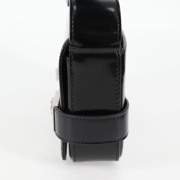 Salvatore Ferragamo Gancini Shoulder Bag Patent leather Black Auth ar13607A