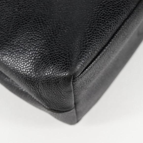 CHANEL COCO Mark Chain Shoulder Bag Caviar Skin Black Gold CC Auth ar13626