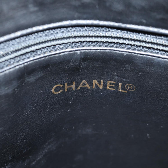 CHANEL COCO Mark Chain Shoulder Bag Caviar Skin Black Gold CC Auth ar13626