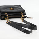 CHANEL COCO Mark Chain Shoulder Bag Caviar Skin Black Gold CC Auth ar13626-7
