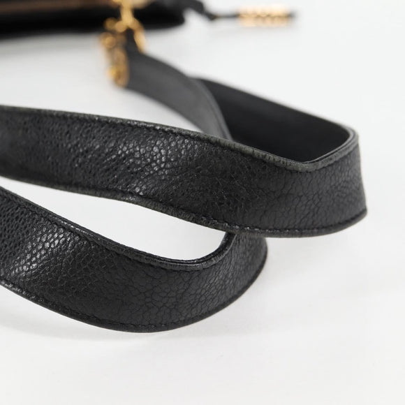 CHANEL COCO Mark Chain Shoulder Bag Caviar Skin Black Gold CC Auth ar13626