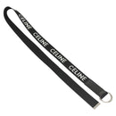 CELINE Double Ring Belt Canvas 45.3"" Black Auth ar13631-2