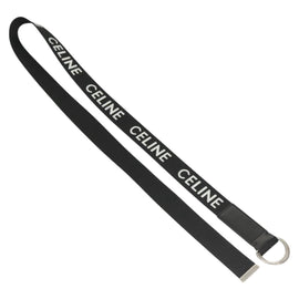 CELINE Double Ring Belt Canvas 45.3"" Black Auth ar13631 - 0