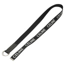CELINE Double Ring Belt Canvas 45.3"" Black Auth ar13631-3