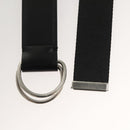 CELINE Double Ring Belt Canvas 45.3"" Black Auth ar13631-4