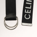 CELINE Double Ring Belt Canvas 45.3"" Black Auth ar13631-5