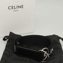 CELINE Double Ring Belt Canvas 45.3"" Black Auth ar13631-7