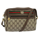 GUCCI GG Supreme Web Sherry Line Shoulder Bag PVC Beige 56 02 087 Auth ar13632-1