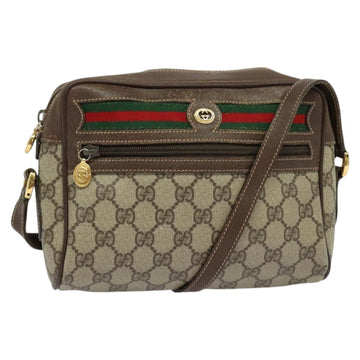 GUCCI GG Supreme Web Sherry Line Shoulder Bag PVC Beige 56 02 087 Auth ar13632