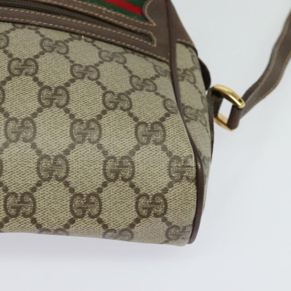 GUCCI GG Supreme Web Sherry Line Shoulder Bag PVC Beige 56 02 087 Auth ar13632