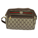 GUCCI GG Supreme Web Sherry Line Shoulder Bag PVC Beige 56 02 087 Auth ar13632-2