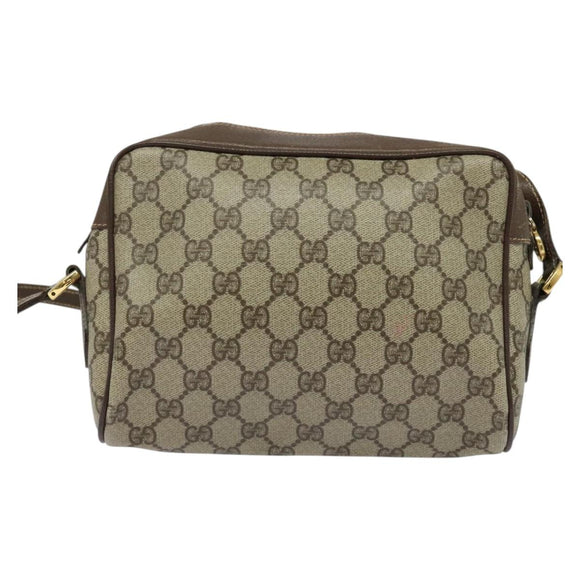 GUCCI GG Supreme Web Sherry Line Shoulder Bag PVC Beige 56 02 087 Auth ar13632