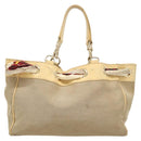 GUCCI GG Canvas Guccissima Bag Leather Canvas Outlet Beige Gold Auth ar13634-3