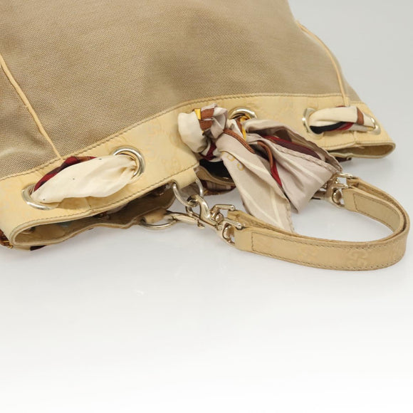 GUCCI GG Canvas Guccissima Bag Leather Canvas Outlet Beige Gold Auth ar13634