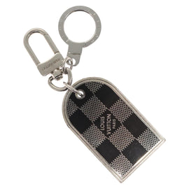 LOUIS VUITTON Damier Porte Cles Porto Address Key Ring metal M65770 Auth ar13637