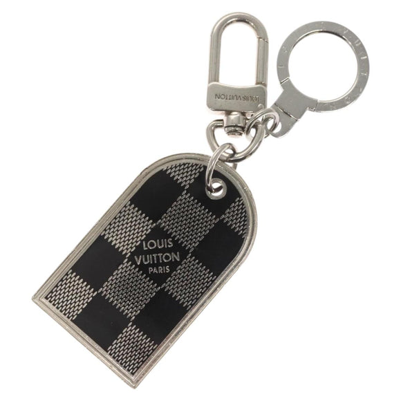 LOUIS VUITTON Damier Porte Cles Porto Address Key Ring metal M65770 Auth ar13637