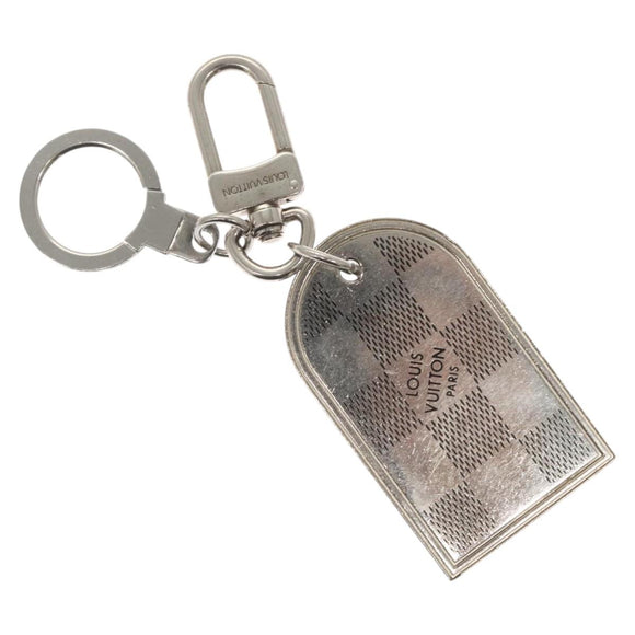 LOUIS VUITTON Damier Porte Cles Porto Address Key Ring metal M65770 Auth ar13637