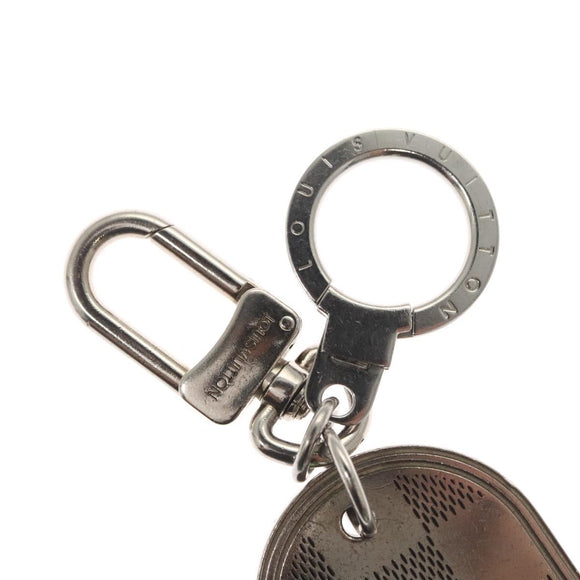 LOUIS VUITTON Damier Porte Cles Porto Address Key Ring metal M65770 Auth ar13637