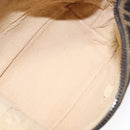 FENDI Zucca Canvas Hand Pouch BagBlack Brown Silver Auth ar13639-12