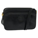 GUCCI Shoulder Bag Leather Black Gold 007 256 0051 Auth ar13650-1