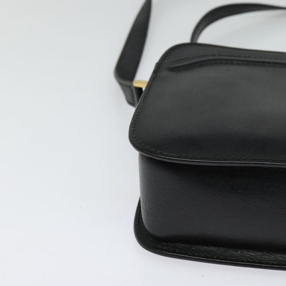 GUCCI Shoulder Bag Leather Black Gold 007 256 0051 Auth ar13650