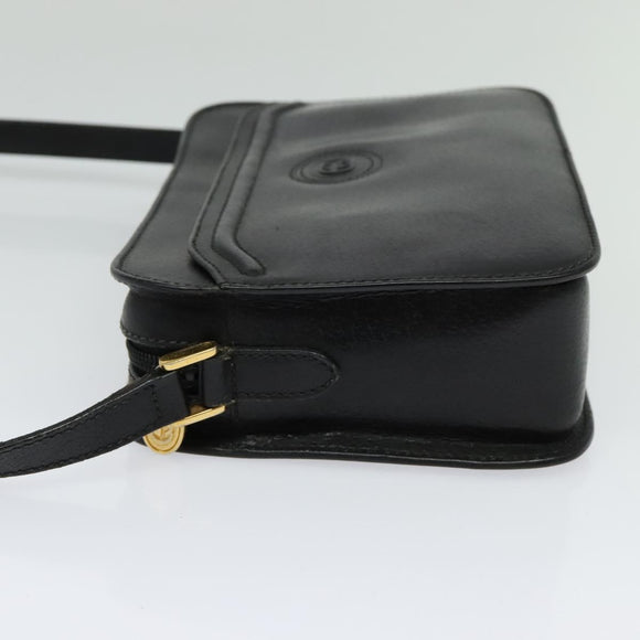 GUCCI Shoulder Bag Leather Black Gold 007 256 0051 Auth ar13650