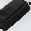 GUCCI Shoulder Bag Leather Black Gold 007 256 0051 Auth ar13650-6