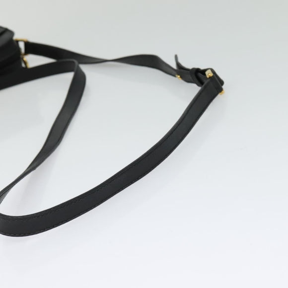 GUCCI Shoulder Bag Leather Black Gold 007 256 0051 Auth ar13650