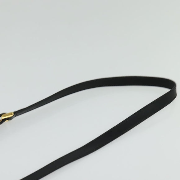 GUCCI Shoulder Bag Leather Black Gold 007 256 0051 Auth ar13650