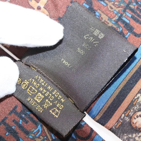 LOUIS VUITTON Bando Scarf Silk Brown LV Auth ar13654