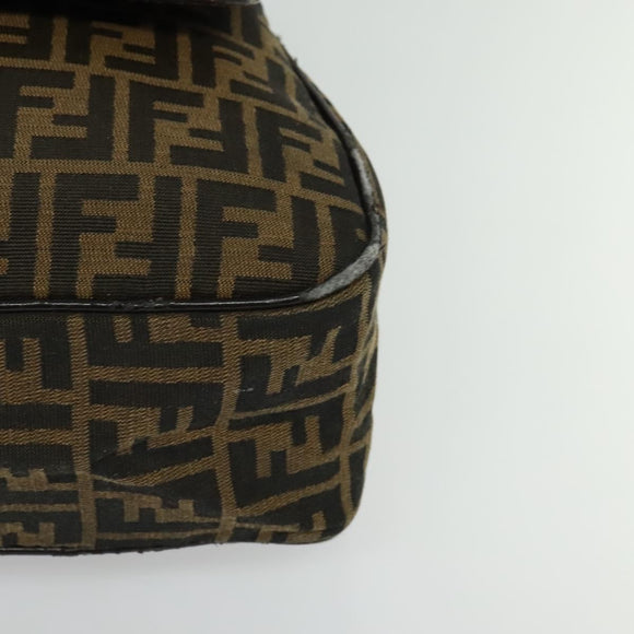 FENDI Zucca Canvas Hand Bag Black Brown Auth ar13658