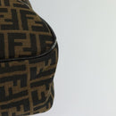 FENDI Zucca Canvas Hand Bag Black Brown Auth ar13658-16